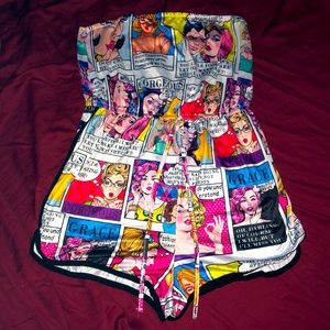 Satin Comic Woman’s Romper
